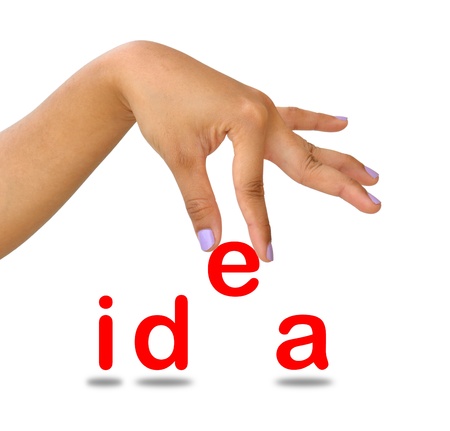 11158207 - hand and word idea , business concept