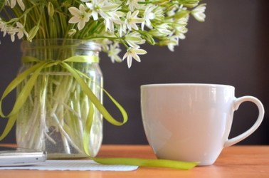 40127771 - coffee flowers and phone