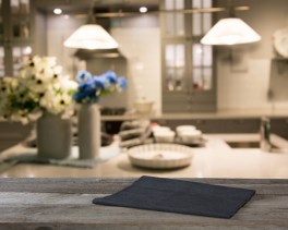 72685965 - blurred background. modern kitchen with tabletop and space for you.